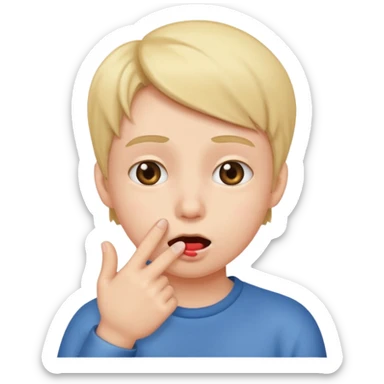 Shy with a finger in the mouth in a teasing way sticker