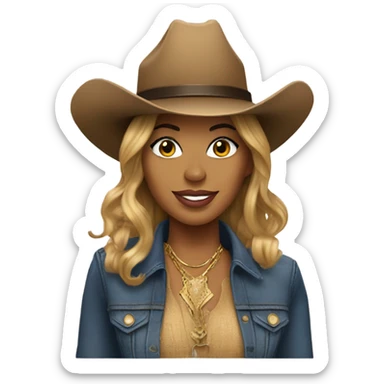 Beyonce with a cowboy hat sticker
