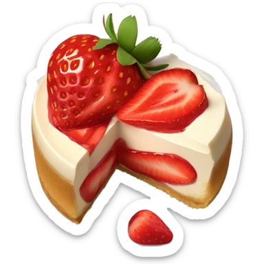 strawberry fost Cheesecake on a Plate sticker