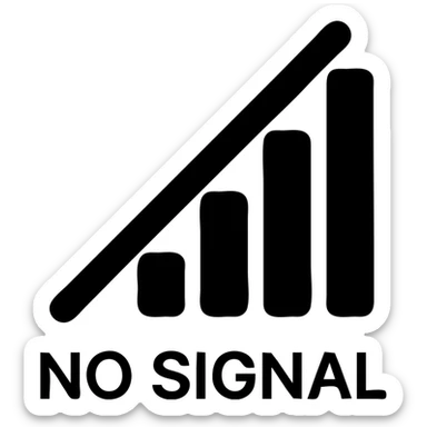 no signal icon, minimal sticker