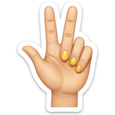 playful emoji of a hand with two fingers pointing down, suggestive but not explicit, apple emoji style sticker