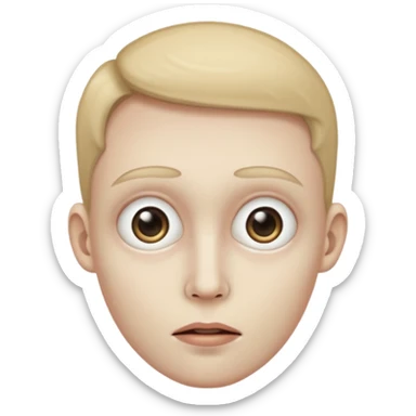 a transparent face, mysterious, big eyes, small mouth, no nose  sticker