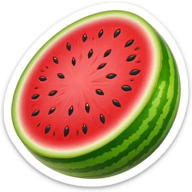simple summer theme emoji, watermelon, bright colors sticker