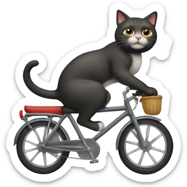 a cat on a bike sticker
