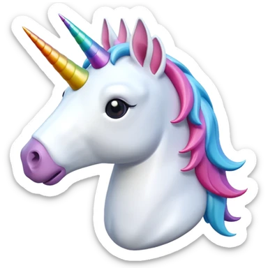 A 3d unicorn 🦄 on a plane ✈️  sticker