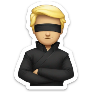 Donanld trump dress like ninja and say Hi sticker