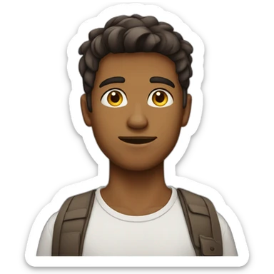 Jeune homme brun proclamant sticker