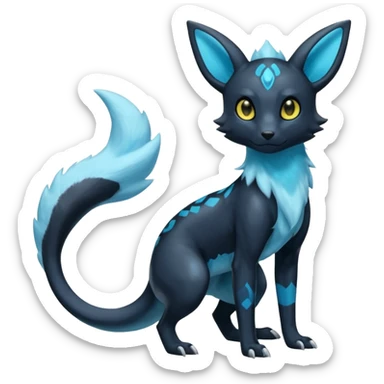 Shiny Umbreon-Amaura-Salandit-Fakémon-fusion (full body) sticker