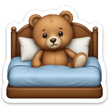 Teddy bear in bed sticker