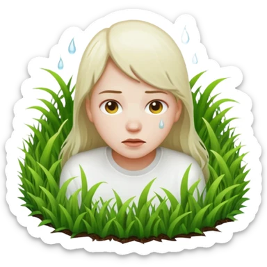 A person melting into the grass sticker