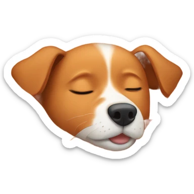 Ginger dog sleeping in a cozy blanket  sticker