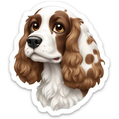 Brown and white spotted cocker spaniel sticker