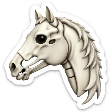 Skeleton horse head sticker