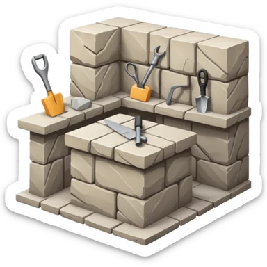 modern stonemason workshop sticker