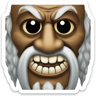 a traditional european wooden mask of krampus sticker