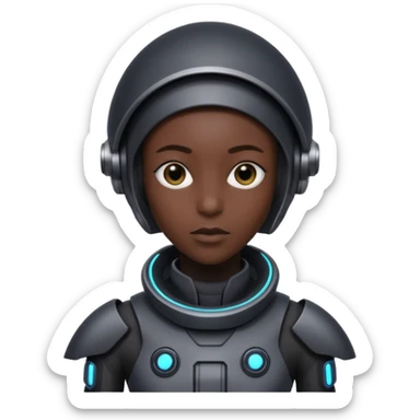 black aliens look alike humans but very tech sticker