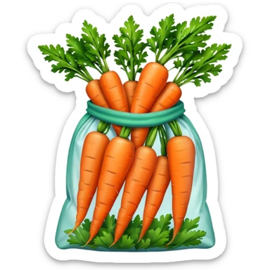 buy bag with carrot. Transparent background sticker