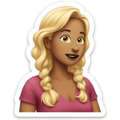 Woman sending air-kisses sticker