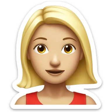  yoga blonde light girl in red yoga sticker