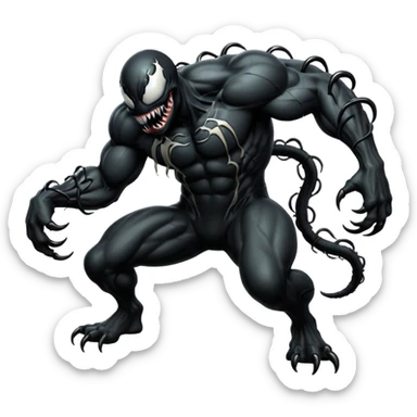 Venom character crawling sticker