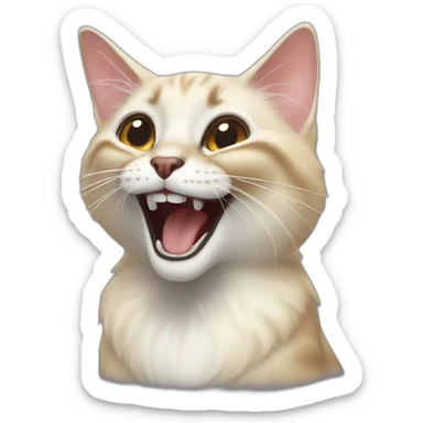 Balinese cat laugh sticker
