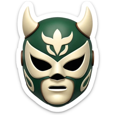 luchador mask in Milwaukee Bucks colors forest green and cream sticker