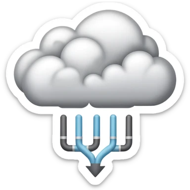 CO2 cloud with emission arrows symbolizing carbon emissions in logistics sticker