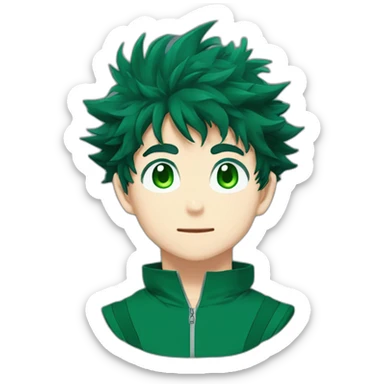 Izuku midoriya with green eyes sticker