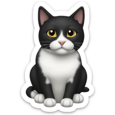 Black sndxwhute Cat with black spot sticker