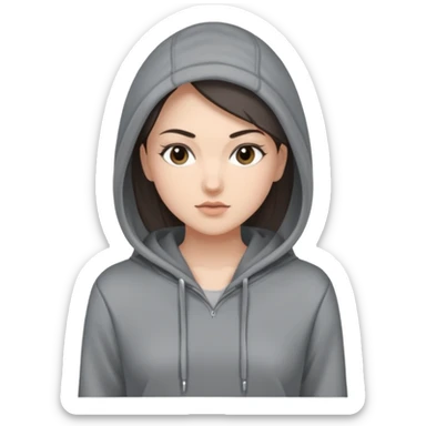 Sasha Gray in gray hoodie full height sticker