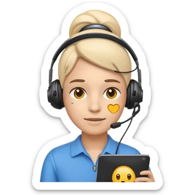 Emoji operator in headset sticker
