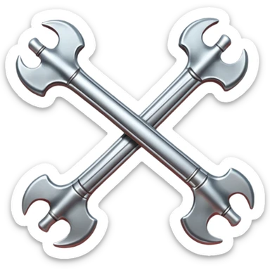 Emoji-style metallic bones with traces of blood, steel texture, dark dramatic tone, clean background sticker