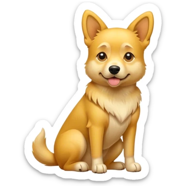 Yellow dog in sitting position sticker