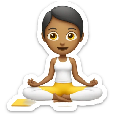 person with yellow skin tone doing yoga sticker