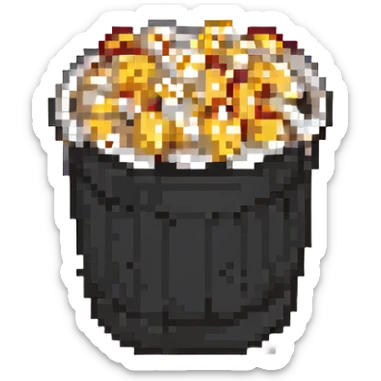 pixel art emoji of a popcorn bucket sticker