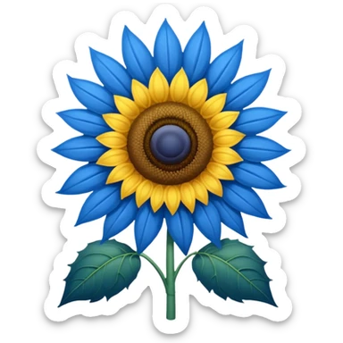 blue sunflower sticker