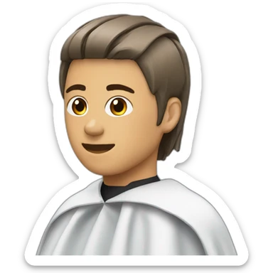 a haircutting cape sticker