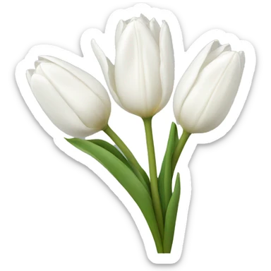 White tulips sticker