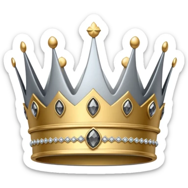 silver feminine crown with gray spinel sticker