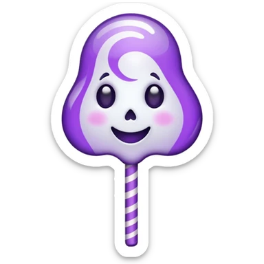 ghost lolipop purple and white sticker