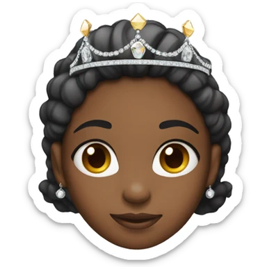 black girl wearing tiara  sticker