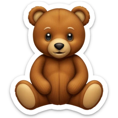Corduroy plush bear ribbed texture sticker