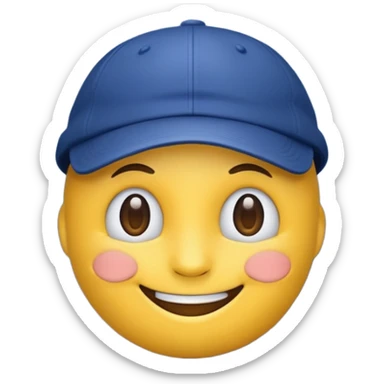 yellow emoji with dark blue cap sticker