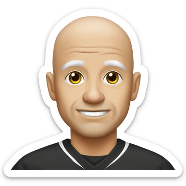 Bald old white skinned Steelers fan no facial hair no mustache hair sticker