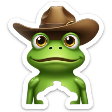 Grenouille avec un chapeau de cow-boy qui fume sticker