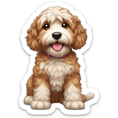 whoodle puppy dog sticker