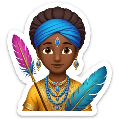 Krishna Feather sticker