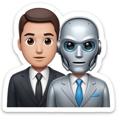 cyborg and business man sticker