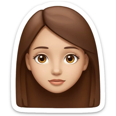 Girl with straight brown hair with brown eyes and light skin  sticker