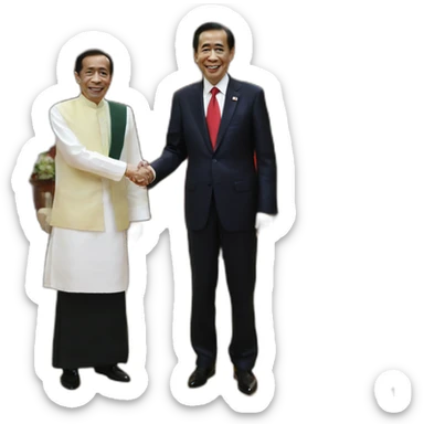 Presiden jokowi shake hand alien sticker